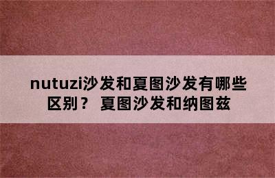 nutuzi沙发和夏图沙发有哪些区别？ 夏图沙发和纳图兹